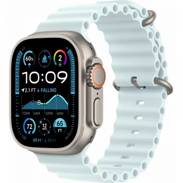 Умные часы Apple Watch Ultra 2 49mm Natural Titanium Ice Blue Ocean Band - фото товара
